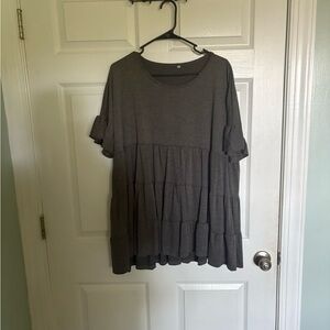 Gray Women's Tiered Top